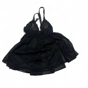 Elegant Black Lace Babydoll top